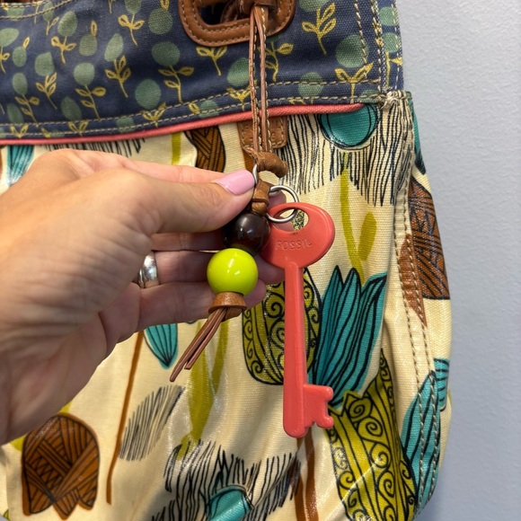 Fossil Keyper Coated Canvas Tote Bag Purse - Picture 2 of 16